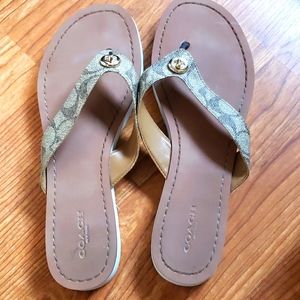 Coach Signature coated Flip Flops